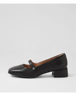 Teacher Black Leather Heels