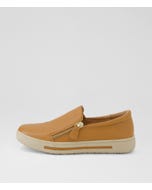 Bellisa Dark Tan Almond Leather Sneakers