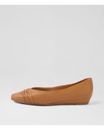 Carlas Dark Tan Leather Flat Shoes