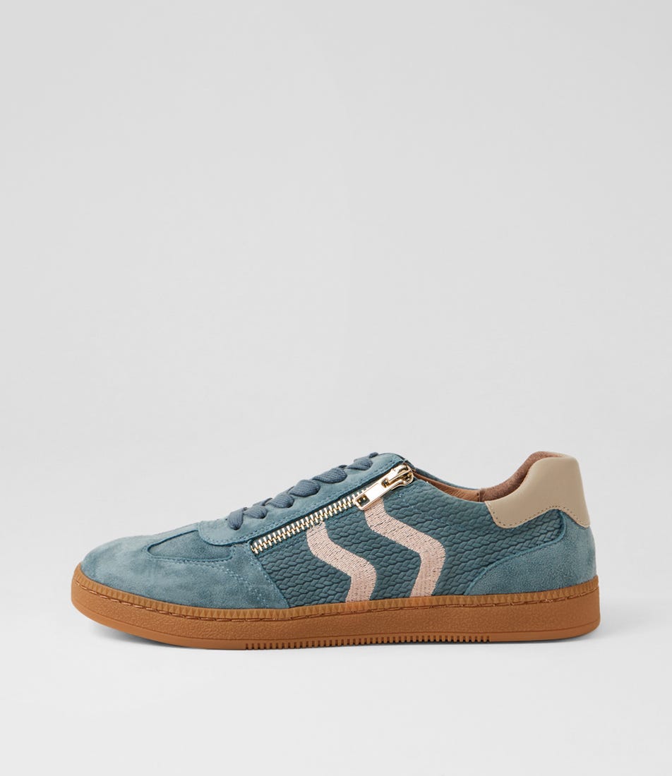 Darcys Dusty Denim Leather Sneakers