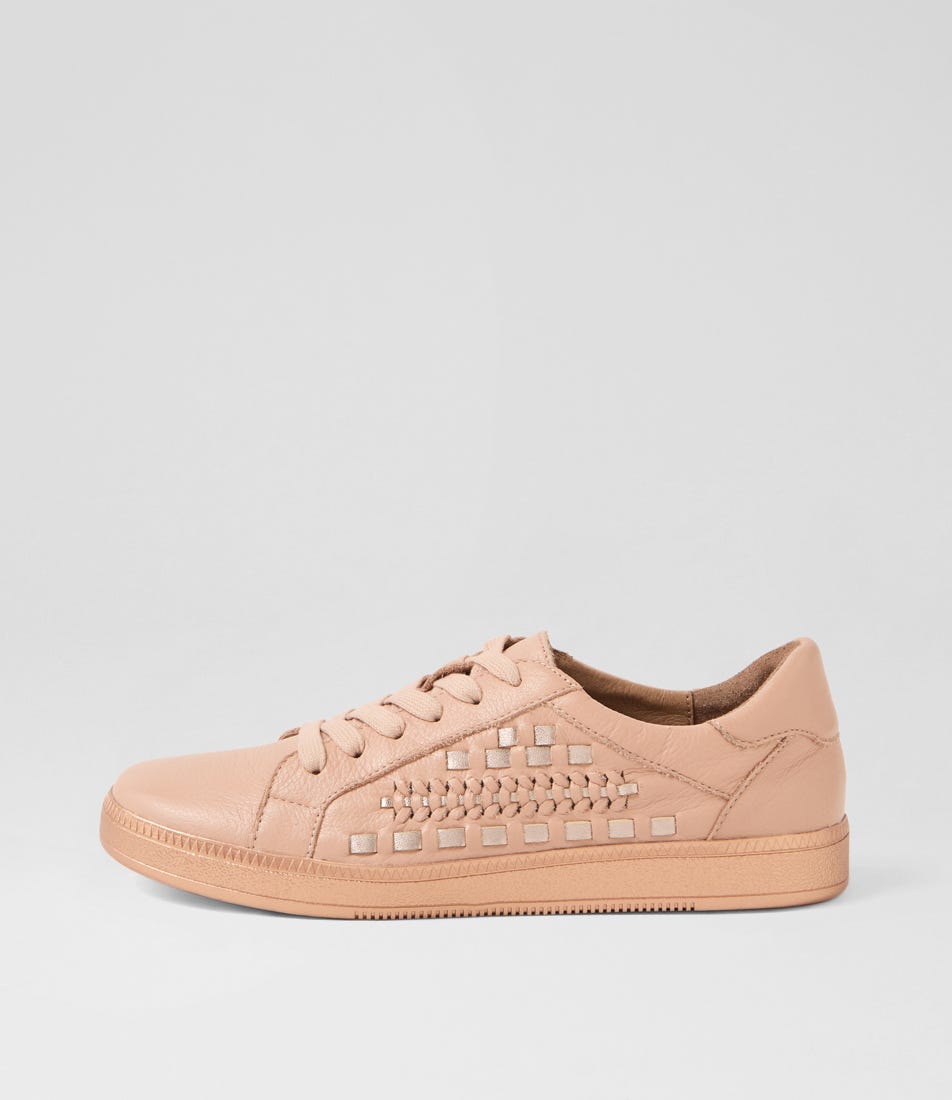 Daisies Dark Nude Rose Gold Leather Sneakers