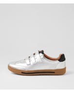 Ems Silver Black Leather Sneakers