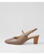 Matildas Dark Taupe Leather Heels