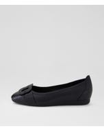 Blairs Black Leather Flat Shoes