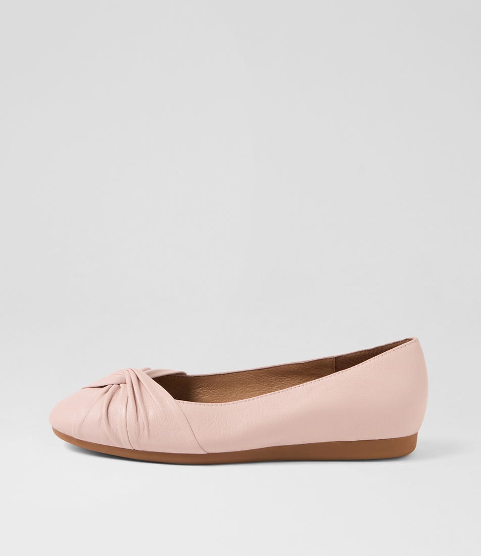 Blackelys Dusty Pink Leather Flat Shoes