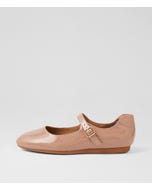 Bels Nude Patent Leather Flat Shoes