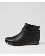 Irinas Black Leather Ankle Boots