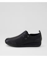 Ivyies Black Leather Flat Shoes