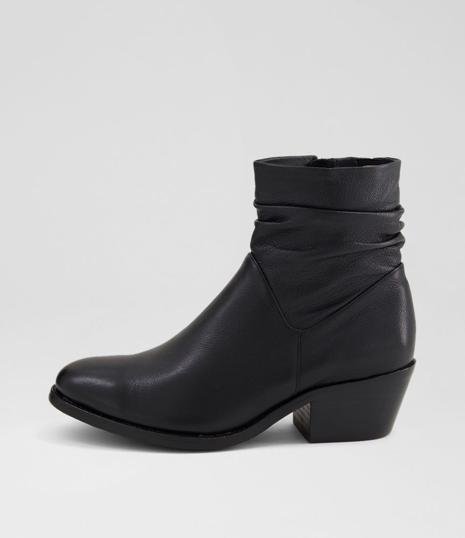 Jacintas Black Leather Calf Boots