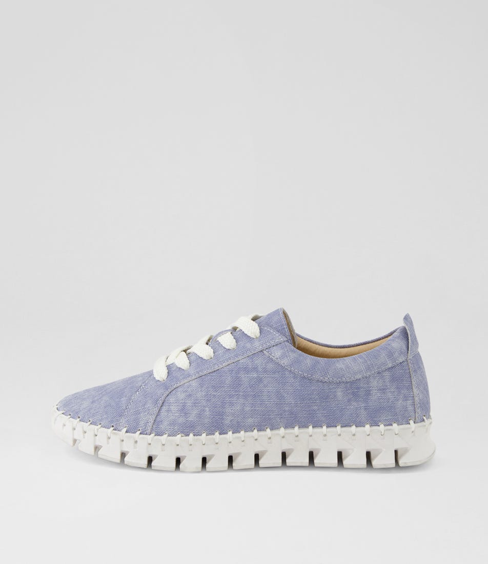 Bazie Light Denim Leather Sneakers
