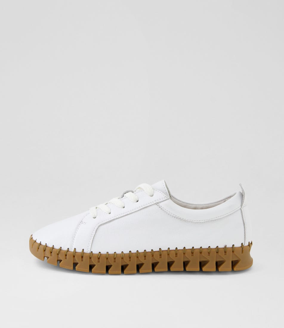 Bazie White Gum Leather Sneakers