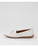 Fabias White Leather Flat Shoes