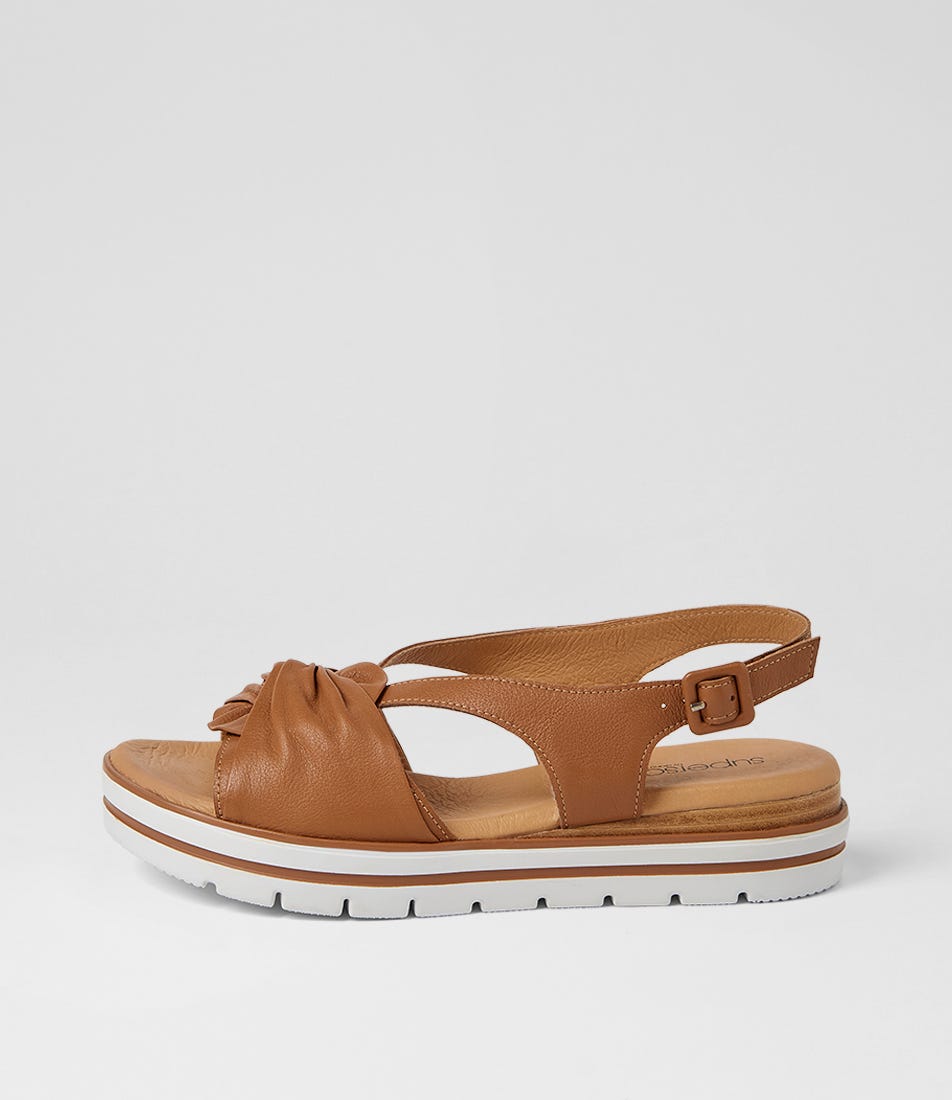 Alexin Dark Tan Leather Sandals