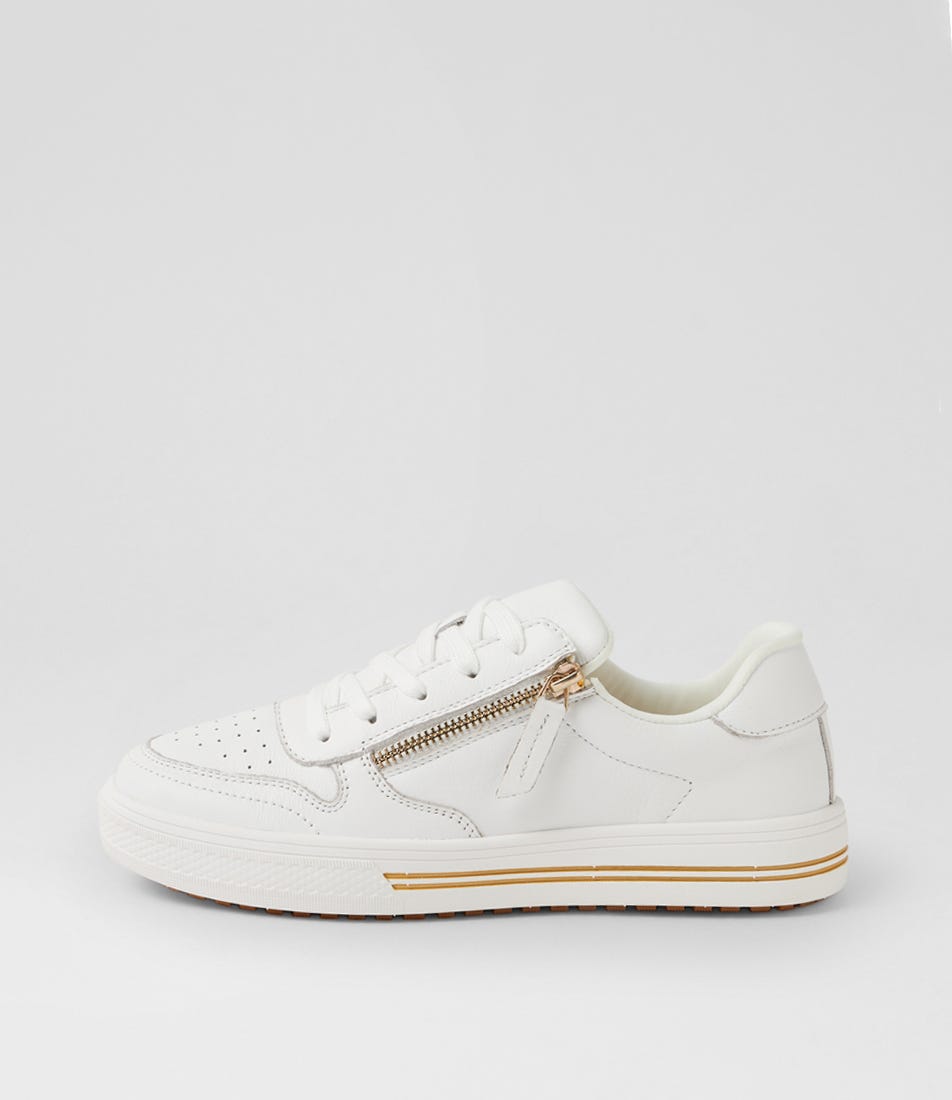 Animate White Leather Sneakers