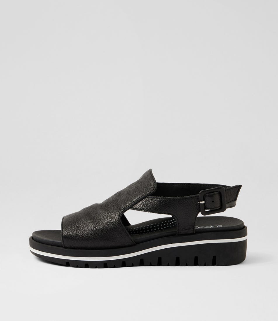 Antonee Black Leather Sandals
