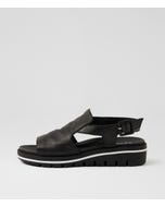 Antonee Black Leather Sandals