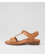 Caries Dark Tan Leather Sandals