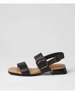 Demai Black Leather Sandals