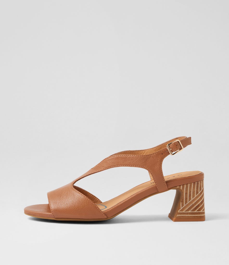 Jessia Dark Tan Abstract Leather Sandals