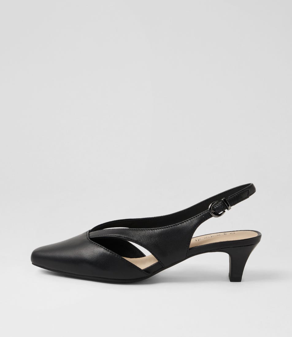 Liliosa Black Leather Heels