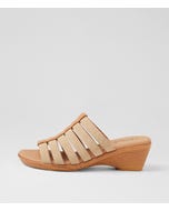 Victorias Natural Leather Elastic Sandals