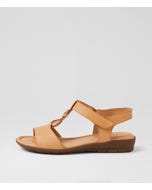 Felica Camel Leather Sandals