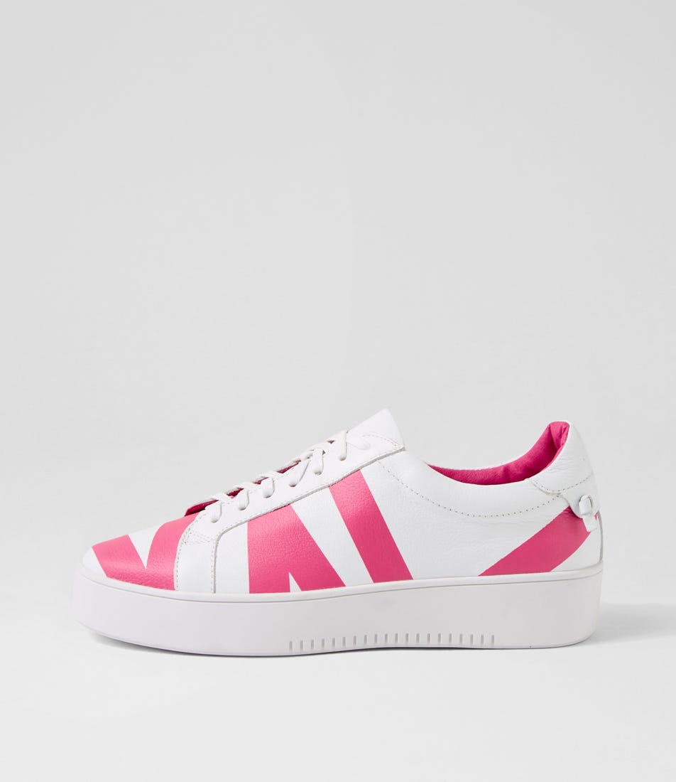 Lenny White Fuchsia Multi Sneakers