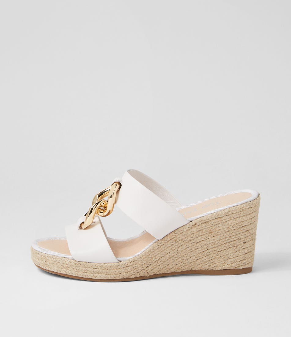 Greecie White Natural Rope Leather Sandals by Top End