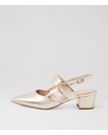 Asten Pale Gold Leather Heels