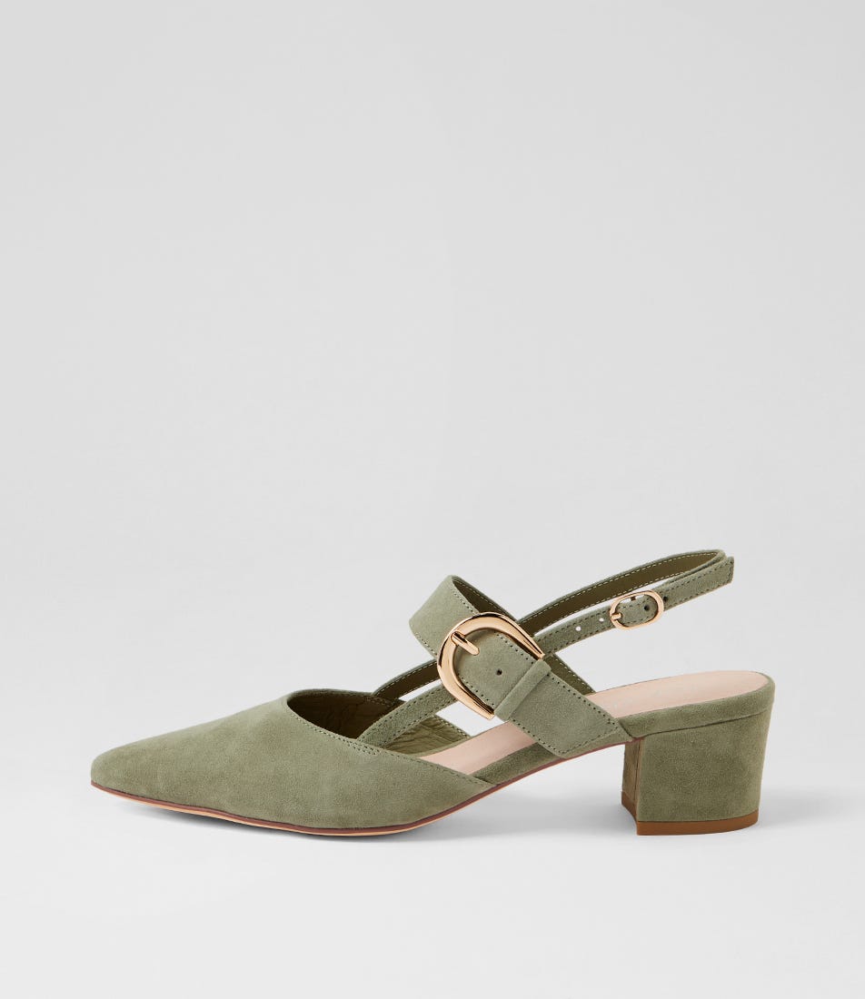 Asten Khaki Suede Heels