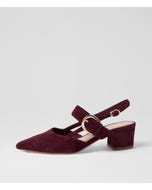 Asten Burgundy Suede Heels