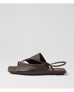 Egain Choc Leather Sandals