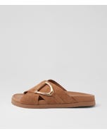 Roule Light Choc Suede Slides