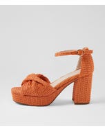 Voday Orange Synthetic Raffia Sandals