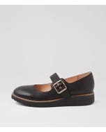 Ohgees Black Tumble Leather Flat Shoes