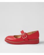 Ohgees Red Leather Flat Shoes