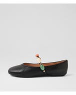 Birkita Black Multi Leather Ballet Flats