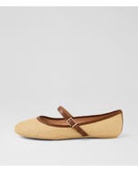 Bounties Sand Chestnut Fabric Flat Shoes