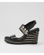 Evilla Black Leather Sandals