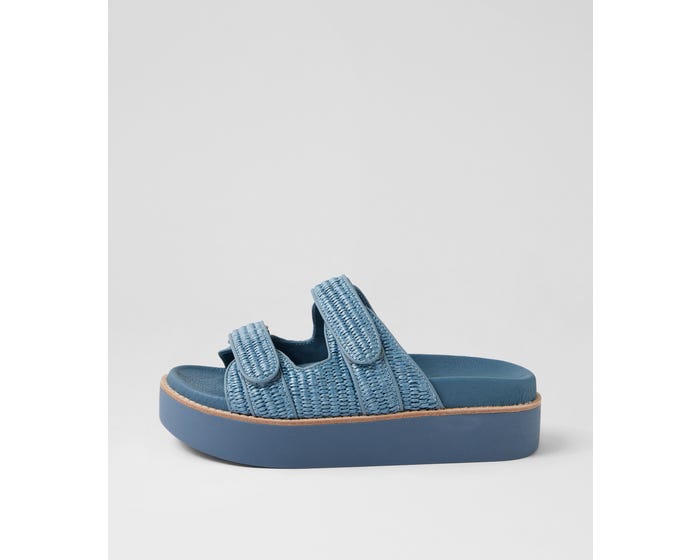 Ross Moda Slides Gerada Denim Synthetic Raffia Slides by Top End