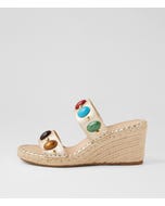 Gizelas Pale Gold Multi Leather Sandals