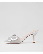 Loticia Silver Leather Mesh Sandals