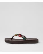 Tahna Choc Multi Leather Thongs