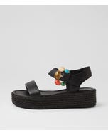 Zookies Black Multi Leather Sandals