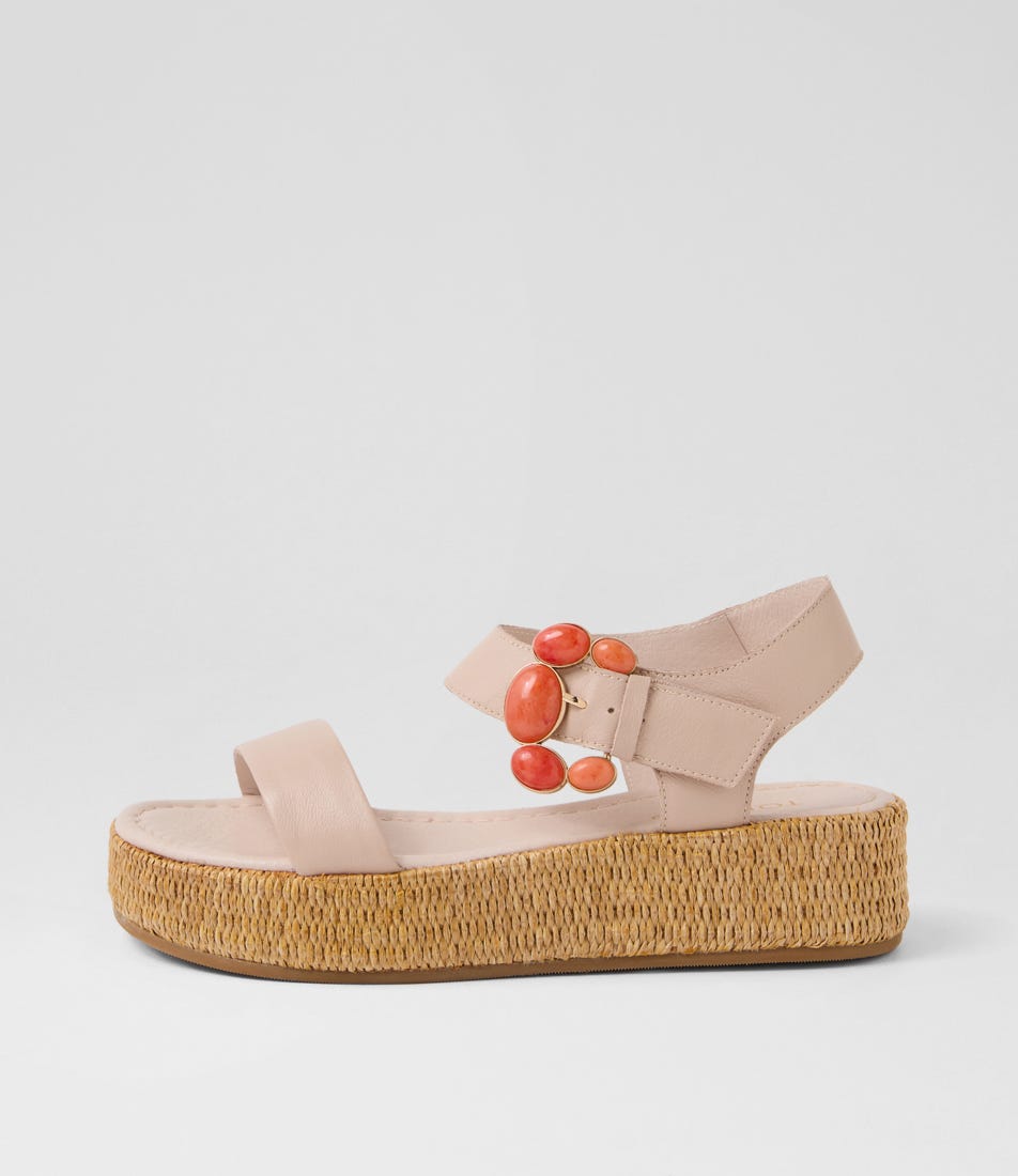 Zookies Nude Melon Leather Sandals
