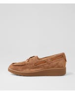Okies Light Choc Drambuie Suede Leather Boat Shoes
