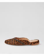 Flamess Mid Tan Leopard Leather Flats