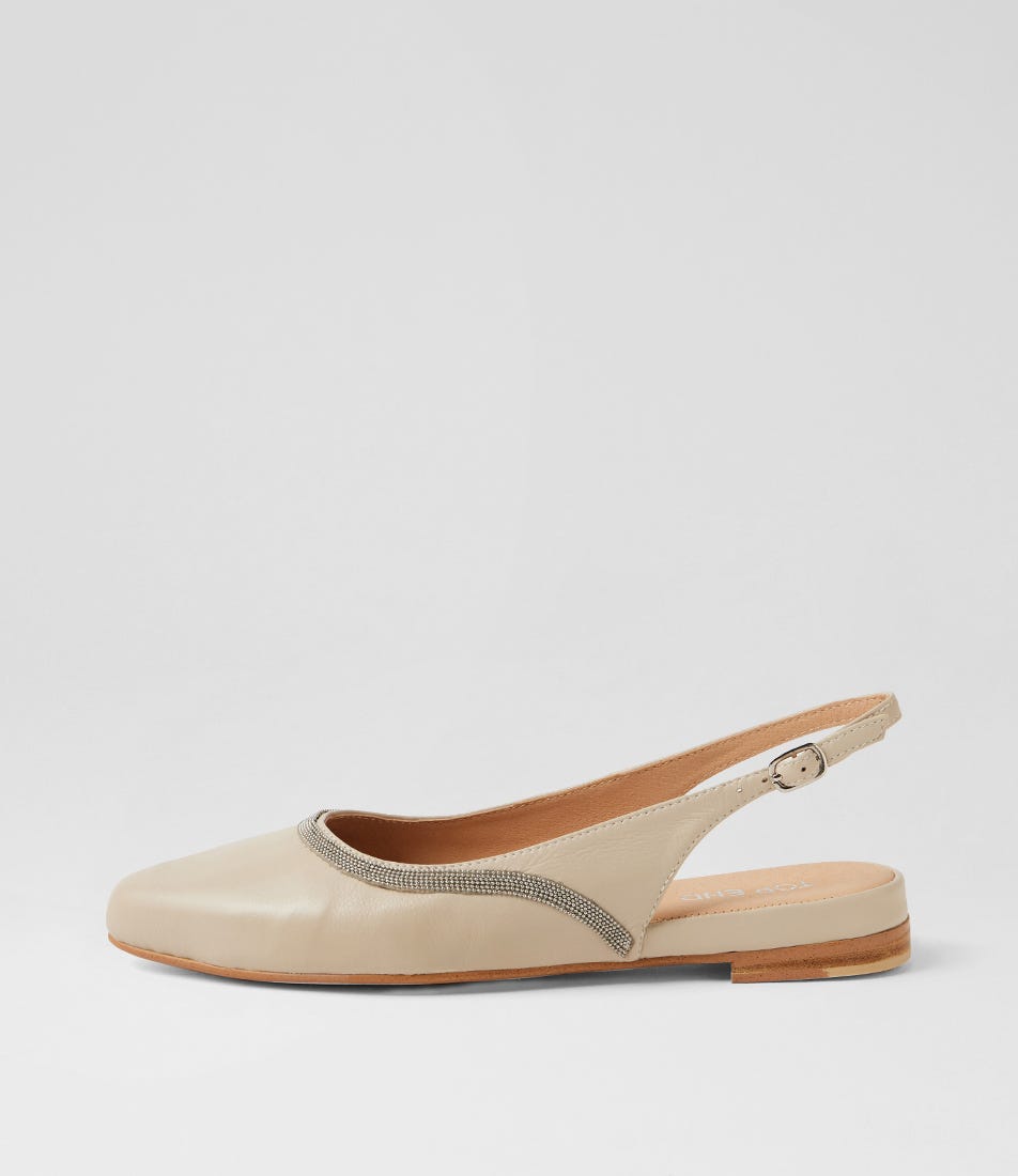 Follini Almond Leather Slingbacks