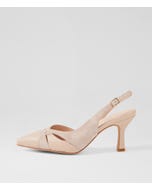 Lepita Nude Cafe Leather Suede Heels