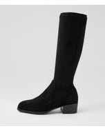Oquail Black Microsuede Knee High Boots